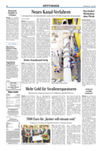 Artikel aus Göttinger Tageblatt vom 07.05.2015, "Neues Kanal-Verfahren: Ei-förmige Rohre mit Abstandshalter werden durch 570 Meter lange alte Leitung gezogen"